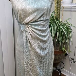 Dress Barn One Shoulder Silver Dress